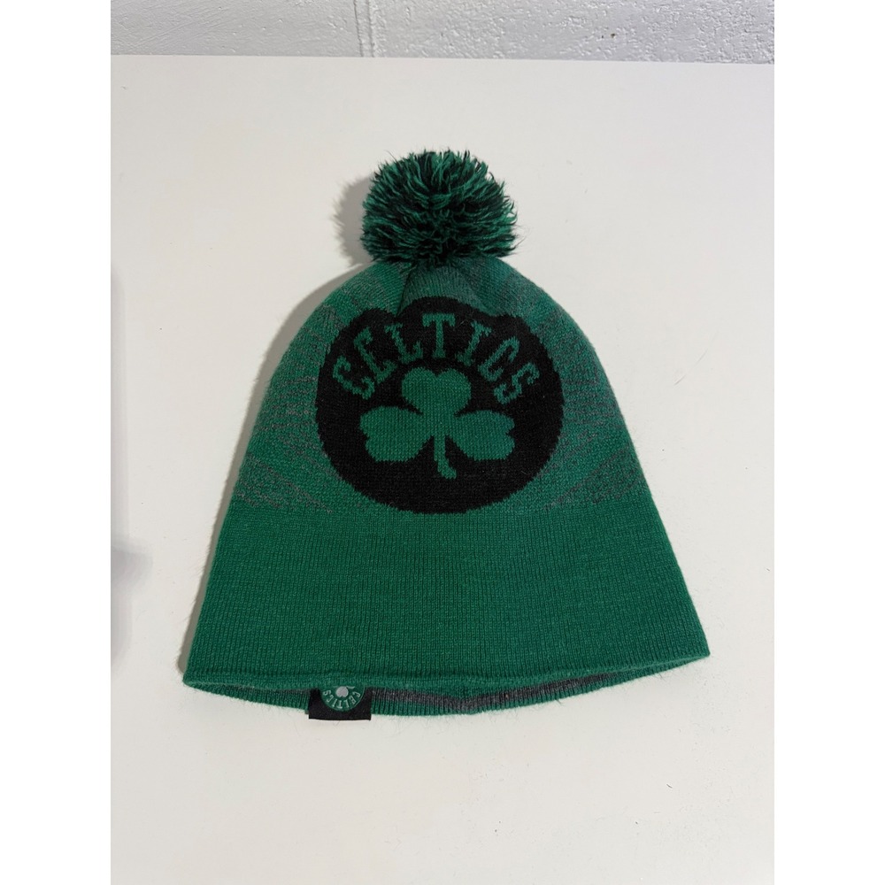 NBA Kids Boston Celtics Beanie Hat OS Green Knit Acrylic Pom Sporty Fan Gear